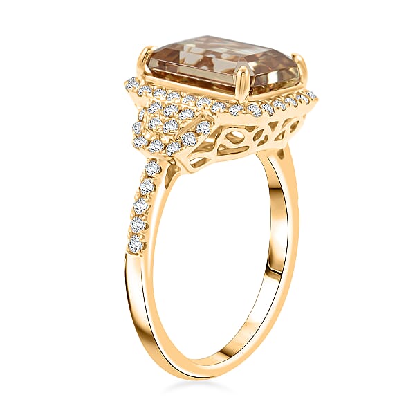 Luxoro AAA Turkizite And G-H I2 Diamond 4.50 Ctw Ring In 10K Yellow Gold