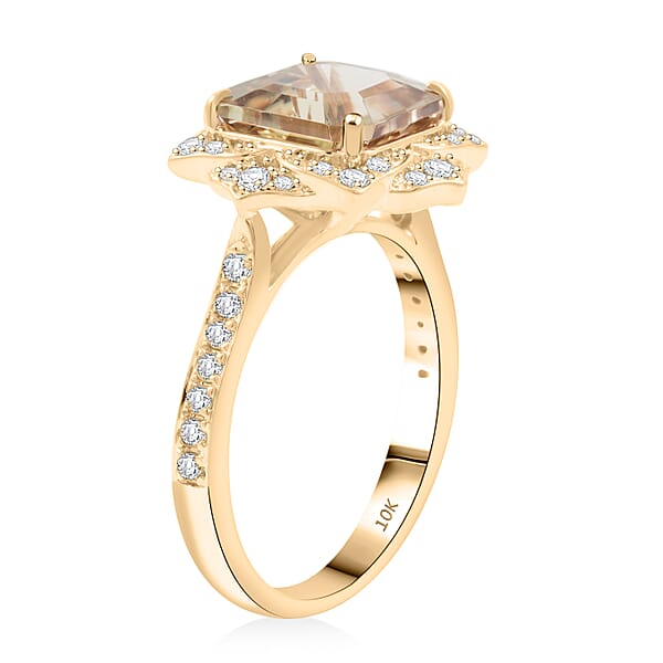 Luxoro AAA Turkizite And G-H I2 Diamond 4.70 Ctw Ring In 10K Yellow Gold
