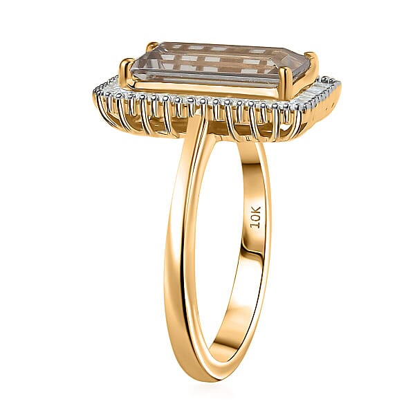 Luxoro AAA Turkizite And I1 Diamond 3.50 Ctw Twilight Flare Ring In 10K Yellow Gold