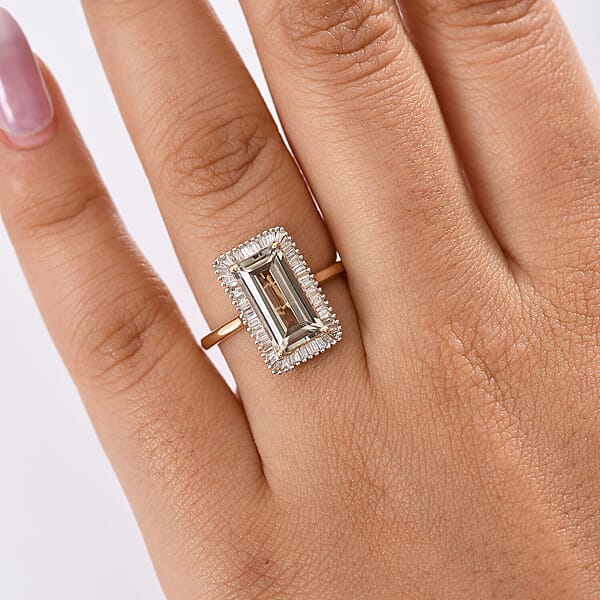 Luxoro AAA Turkizite And I1 Diamond 3.50 Ctw Twilight Flare Ring In 10K Yellow Gold