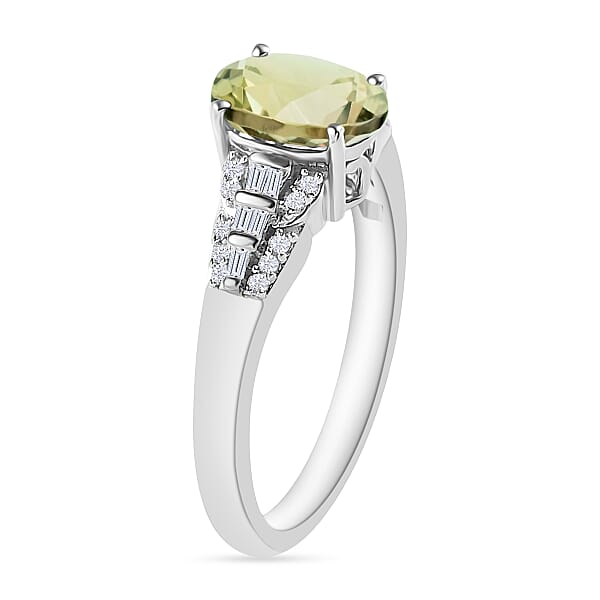 Luxoro AAA Turkizite And I2 Diamond 1.50 Ctw Ring In 14K White Gold (Del. In 10-12 Days)