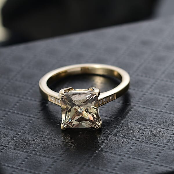 Luxoro AAA Turkizite Diamond Ring In 10K Yellow Gold 3.50 Ctw