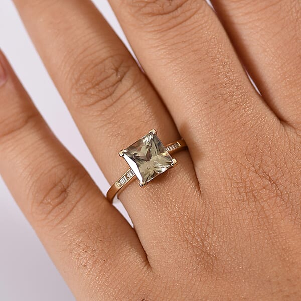 Luxoro AAA Turkizite Diamond Ring In 10K Yellow Gold 3.50 Ctw
