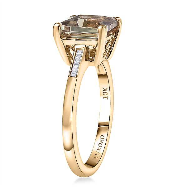 Luxoro AAA Turkizite Diamond Ring In 10K Yellow Gold 3.50 Ctw
