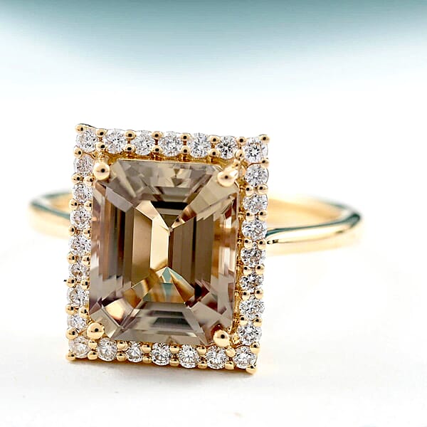 Luxoro AAA Turkizite Diamond Ring In 14K Yellow Gold 4.37 Ctw