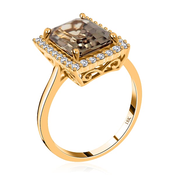 Luxoro AAA Turkizite Diamond Ring In 14K Yellow Gold 4.37 Ctw