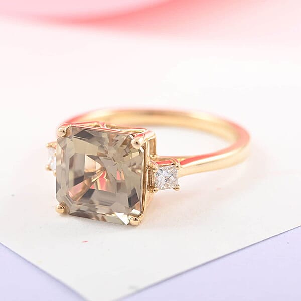 Luxoro AAA Turkizite Diamond Ring In 14K Yellow Gold 4.35 Ctw