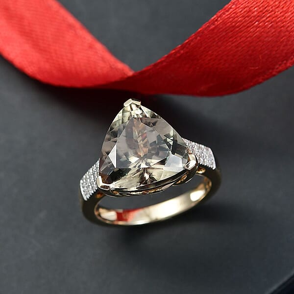Luxoro AAA Turkizite Diamond Ring In 14K Yellow Gold 9.10 Ctw