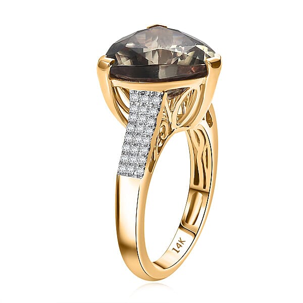 Luxoro AAA Turkizite Diamond Ring In 14K Yellow Gold 9.10 Ctw