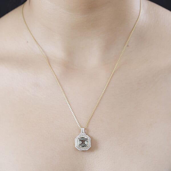 Luxoro AAA Turkizite I2 Natural Yellow And White Diamond 4.40 Ctw Pendant Without Chain In 14K Yellow Gold