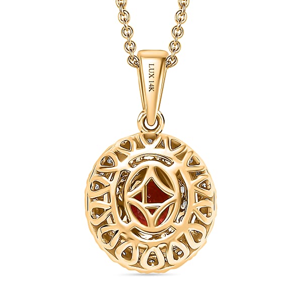 Luxoro AAAA Padparadscha Sapphire Paraiba Tourmaline And Diamond Pendant Necklace In 14K Yellow Gold 1.65 Ctw (20 Inches)