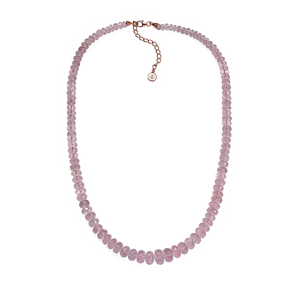 Luxoro AAAA Pink Morganite 170.00 Ctw Beaded Necklace In 14K Rose Gold 18-20 Inches
