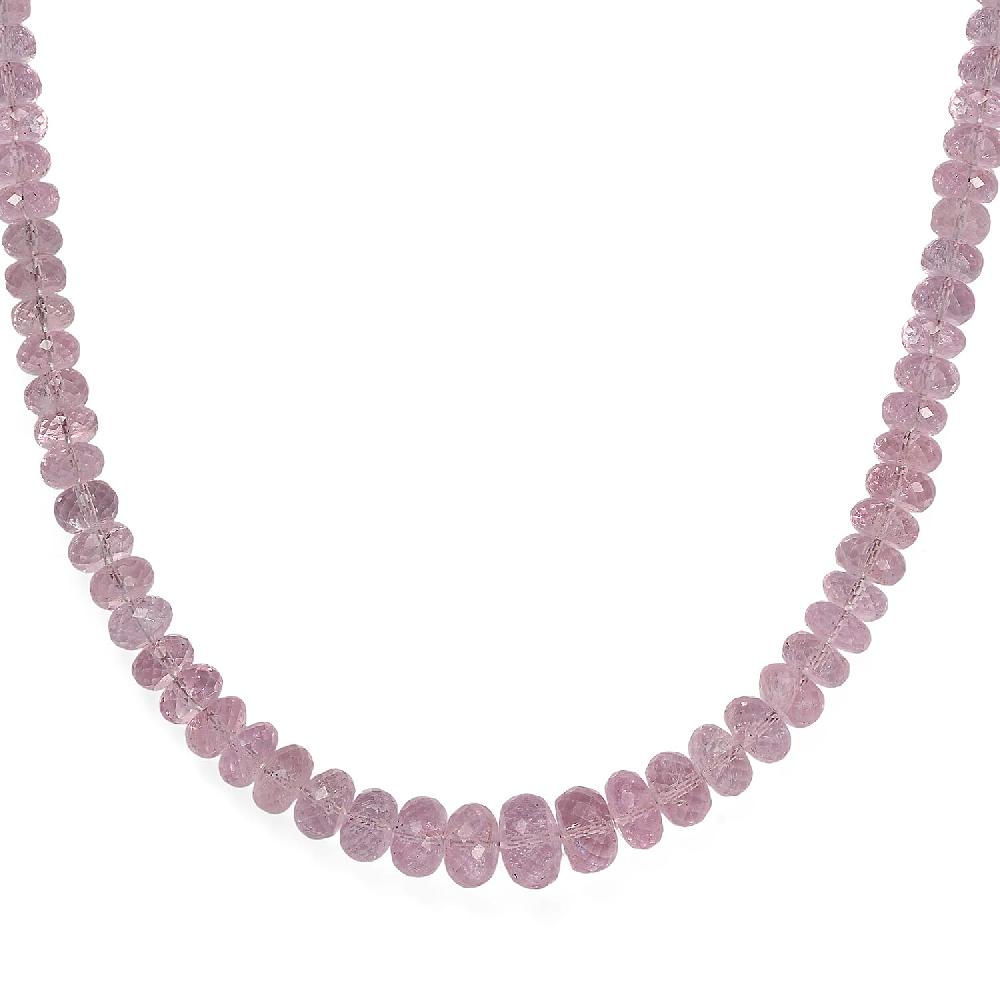 Luxoro AAAA Pink Morganite 170.00 ctw Beaded Necklace in 14K Rose Gold 18-20 Inches