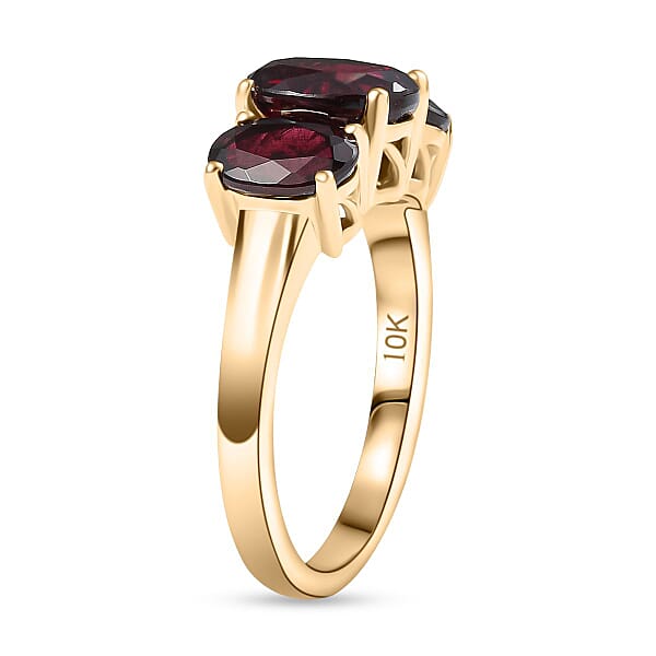 Luxoro Anthill Garnet Trilogy Ring In 10K Rose Gold 3.40 Ctw