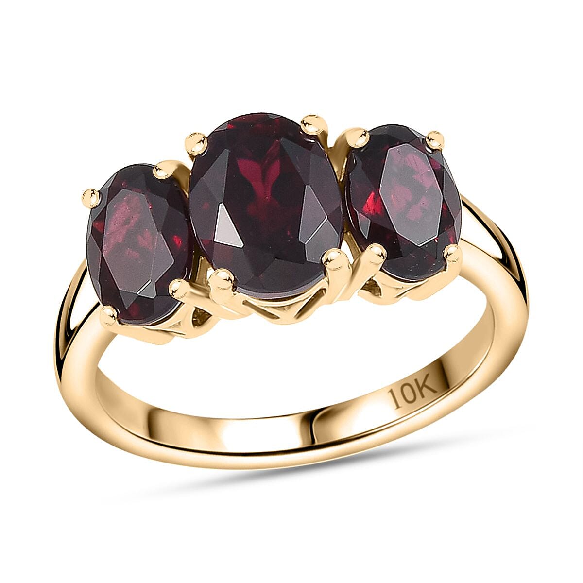Luxoro Anthill Garnet Trilogy Ring in 10K Rose Gold 3.40 ctw