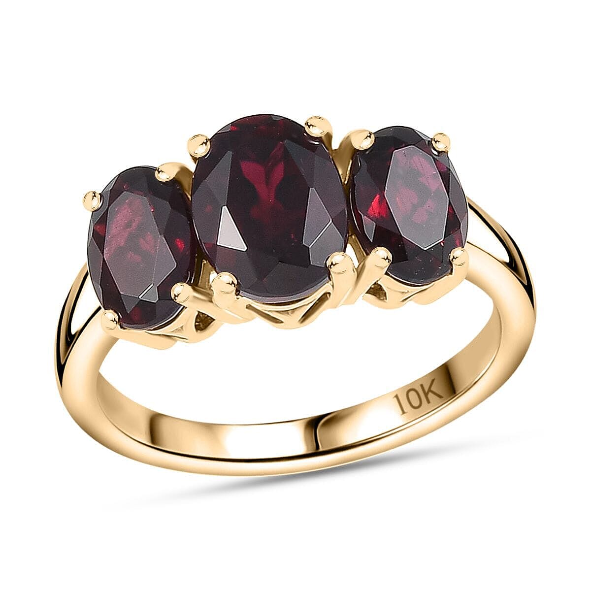 Luxoro Anthill Garnet Trilogy Ring in 10K Rose Gold 3.40 ctw