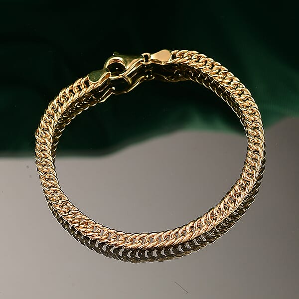 Luxoro Classic Curb Forever Chain Bracelet In 10K Yellow Gold (7.25 In) 4.10 Grams