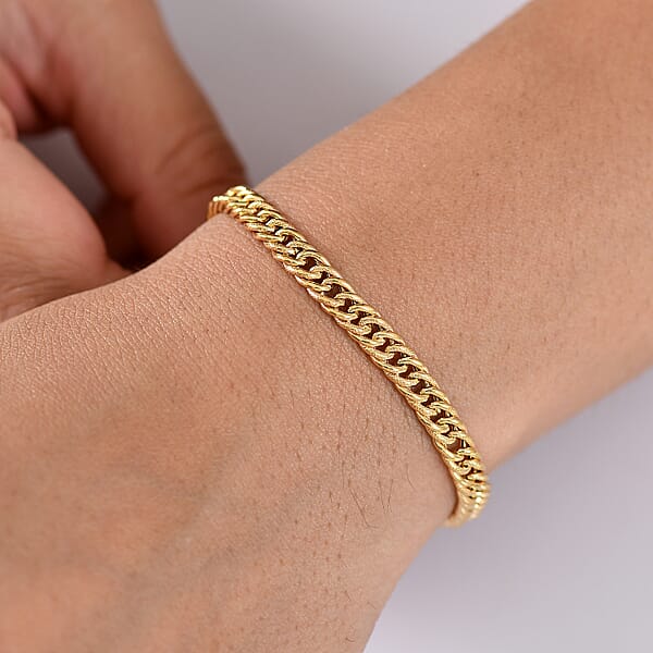 Luxoro Classic Curb Forever Chain Bracelet In 10K Yellow Gold (7.25 In) 4.10 Grams