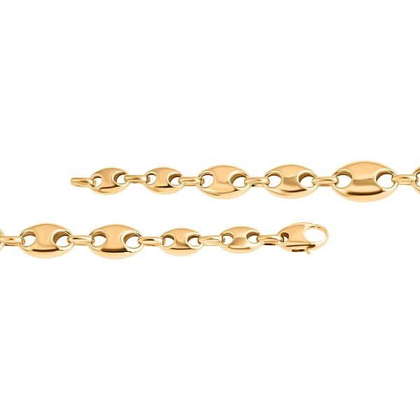 Luxoro Coffee Bean Link Chain Bracelet In 10K Yellow Gold (7.25 In) 7 Grams