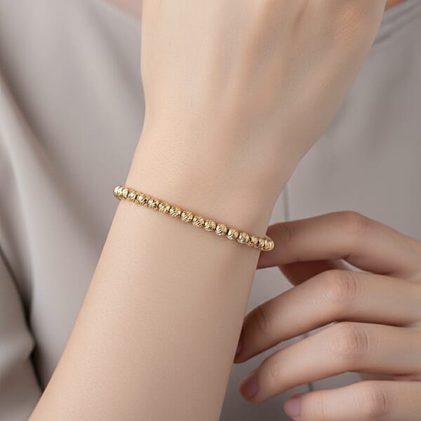 Luxoro Diamond-cut Beaded Bracelet In 10K Yellow Gold (7.25 In) 4.90 Grams