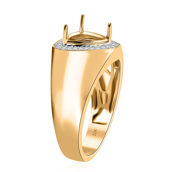 Luxoro Diamond I2 0.19 Ctw Mounting Ring In 10K Yellow Gold