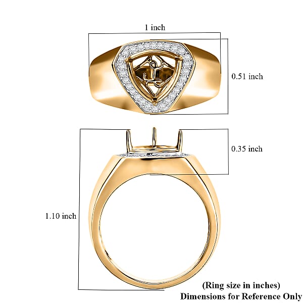Luxoro Diamond I2 0.19 Ctw Mounting Ring In 10K Yellow Gold
