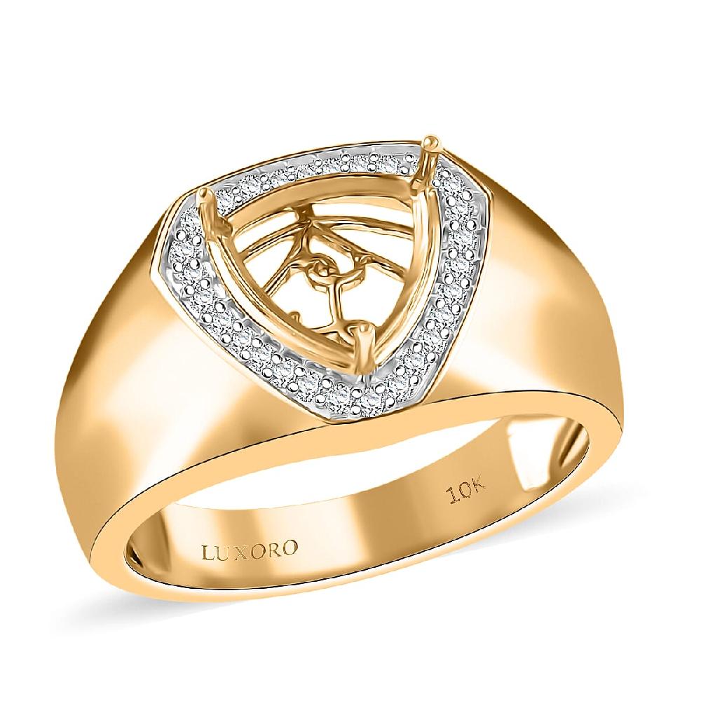 Luxoro Diamond I2 0.19 ctw Mounting Ring in 10K Yellow Gold
