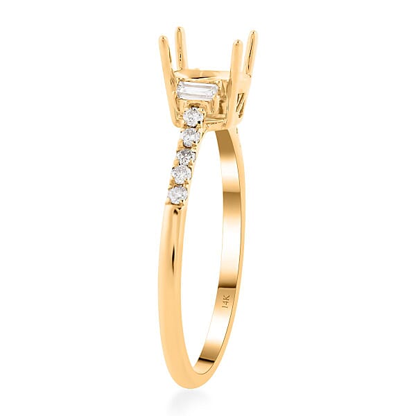 Luxoro Diamond (I2) 0.25 Ctw Mounting Ring In 14K Yellow Gold