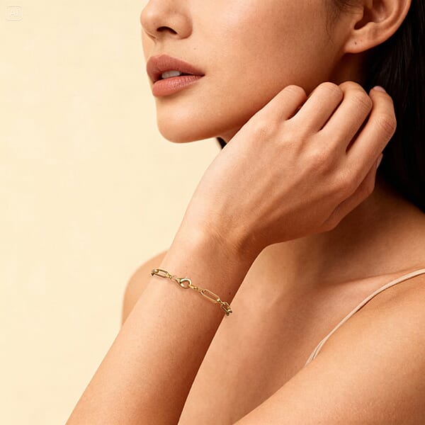 Luxoro Essential Link Chain Bracelet In 10K Yellow Gold (7.25 In) 2.60 Grams