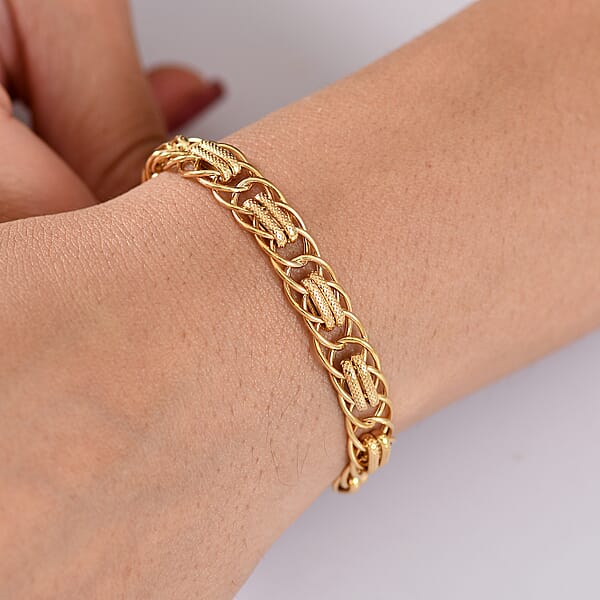 Luxoro Eternal Links Chain Bracelet In 10K Yellow Gold (7.25 In) 4.87 Grams