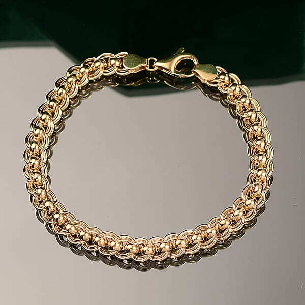 Luxoro Fancy Link Chain Bracelet In 10K Yellow Gold (7.25 In) 5.45 Grams