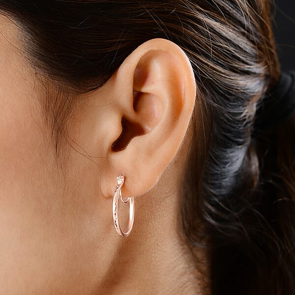 Luxoro Hoop Earrings In 10K Rose Gold 3 Grams