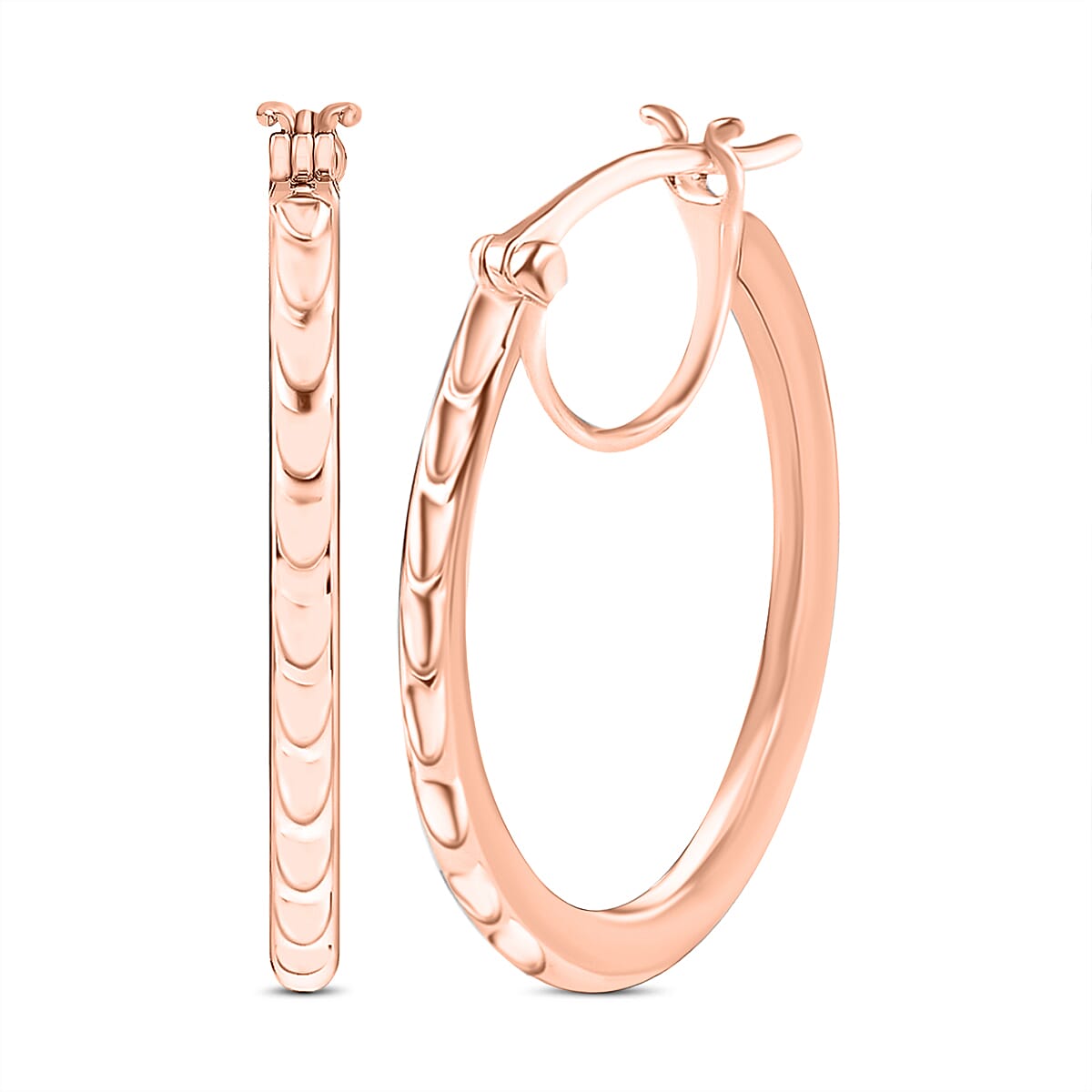 Luxoro Hoop Earrings in 10K Rose Gold 3 Grams
