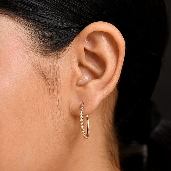 Luxoro Hoop Earrings In 10K Yellow Gold 3.20 Grams