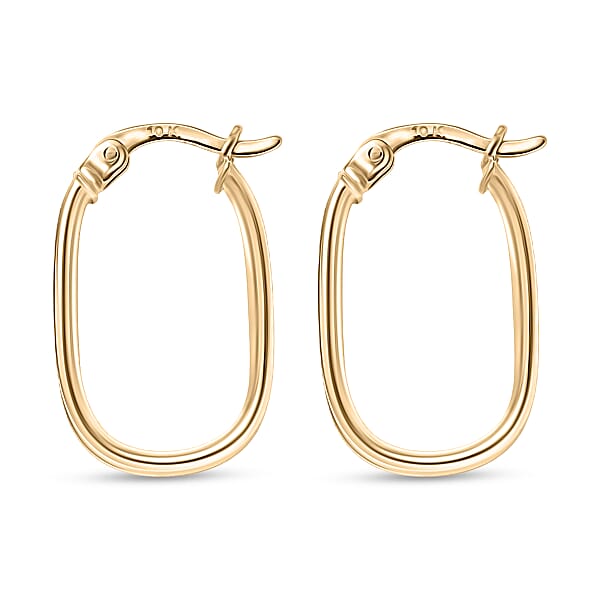 Luxoro Hoop Twin Line Elegance Earrings In 10K Yellow Gold 1.65 Grams