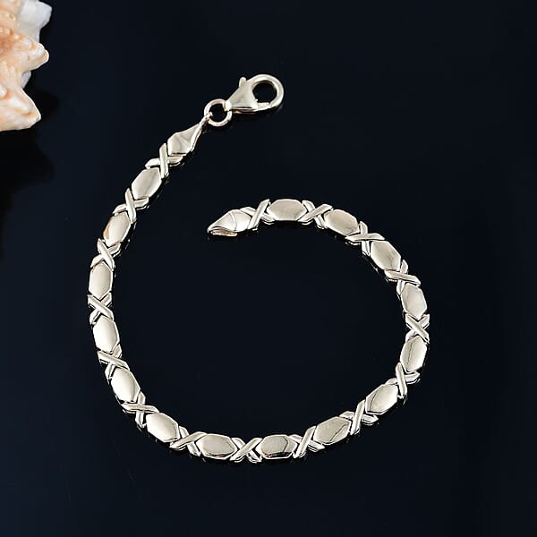 Luxoro Hugs And Kisses Bracelet In 10K Yellow Gold (7.25 In) 5.40 Grams