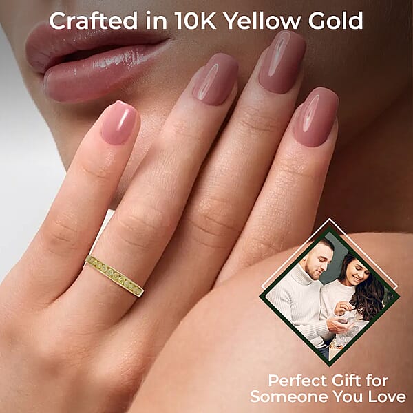 Luxoro I2-I3 Natural Yellow Diamond 0.50 Ctw Band Ring In 10K Yellow Gold