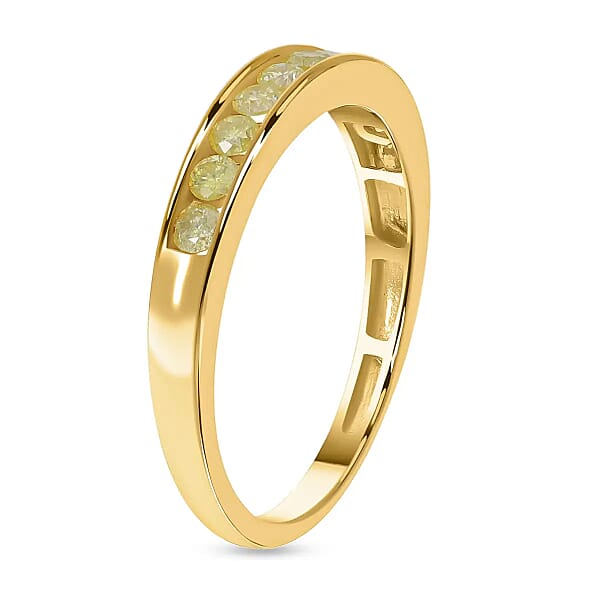 Luxoro I2-I3 Natural Yellow Diamond 0.50 Ctw Band Ring In 10K Yellow Gold