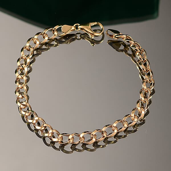 Luxoro Interlink Chain Bracelet In 10K Yellow Gold (7.25 In) 3.76 Grams