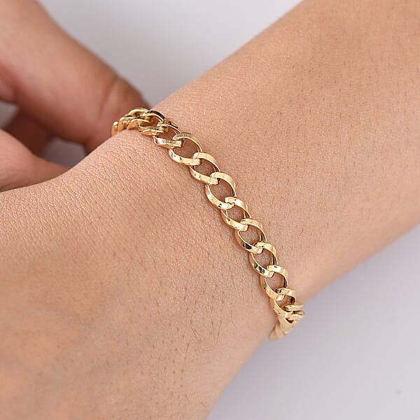 Luxoro Interlink Chain Bracelet In 10K Yellow Gold (7.25 In) 3.76 Grams