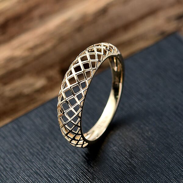 Luxoro Lattice Architecture Ring In 10K Yellow Gold 2 Grams