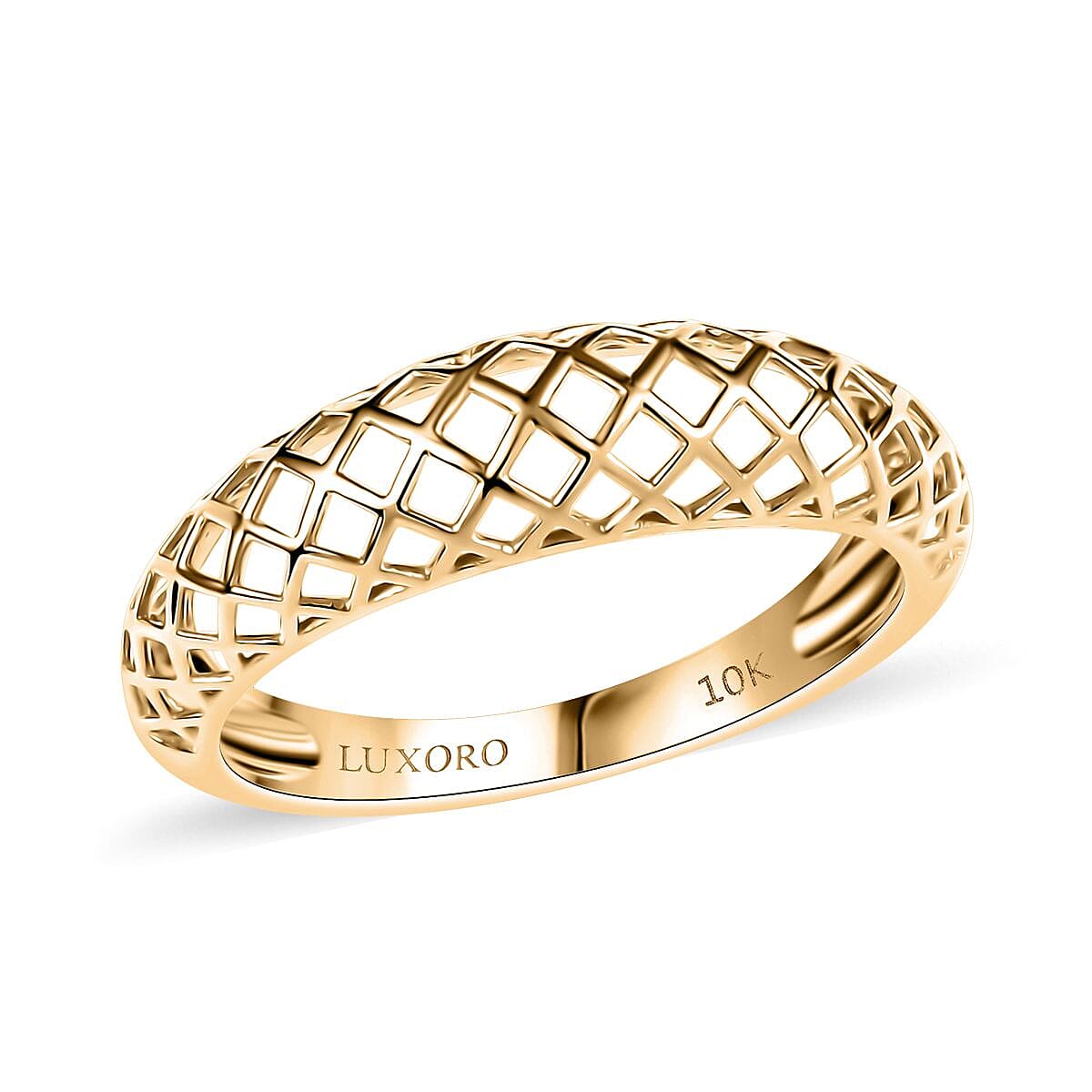 Luxoro Lattice Architecture Ring in 10K Yellow Gold 2 Grams