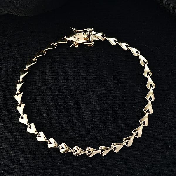 Luxoro Link Bracelet In 10K Yellow Gold (6.50 In) 5.15 Grams