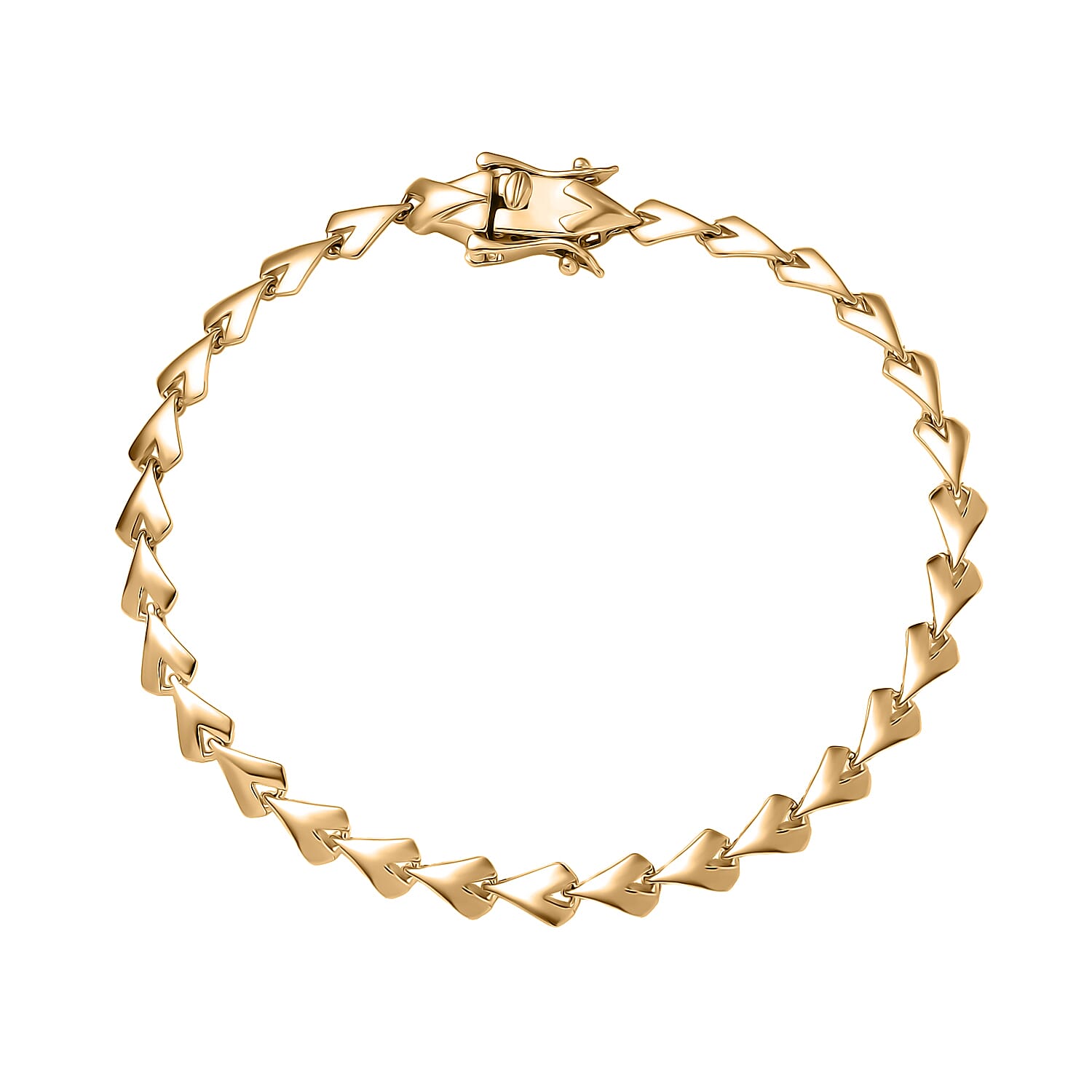 Luxoro Link Bracelet in 10K Yellow Gold (6.50 In) 5.15 Grams