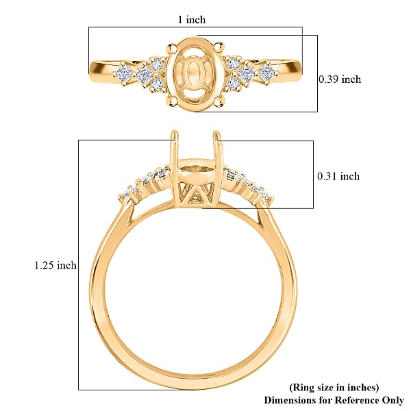 Luxoro Mounting Ring In 14K Yellow Gold 3.38 Grams