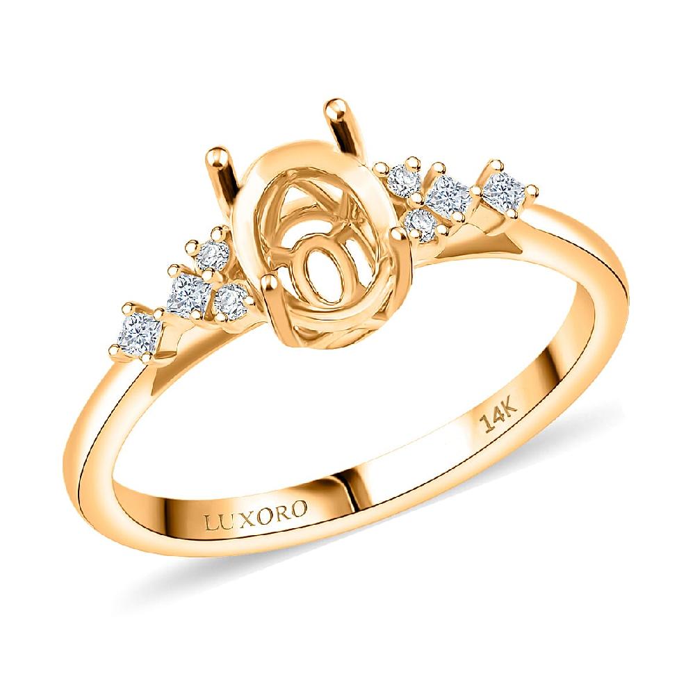 Luxoro Mounting Ring in 14K Yellow Gold 3.38 Grams