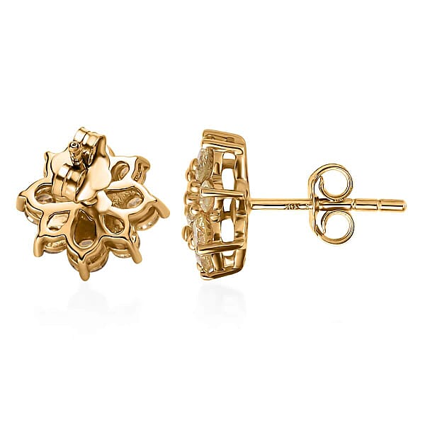 Luxoro Natural Yellow Diamond I2-I3 1.00 Ctw Stud Earrings In 14K Yellow Gold (Del. In 10-12 Days)