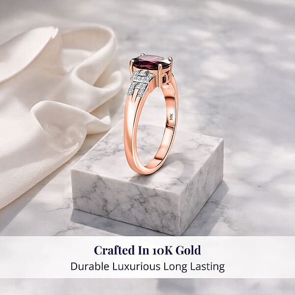 Luxoro Orissa Rhodolite Garnet Diamond Ring In 10K Rose Gold 2.40 Ctw