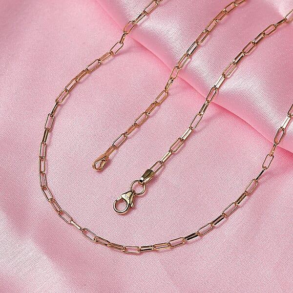 Luxoro Paperclip Chain Necklace In 10K Yellow Gold 20 Inches 3.89 Grams
