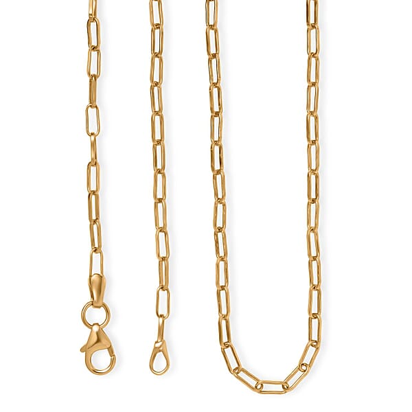 Luxoro Paperclip Chain Necklace In 10K Yellow Gold 20 Inches 3.89 Grams